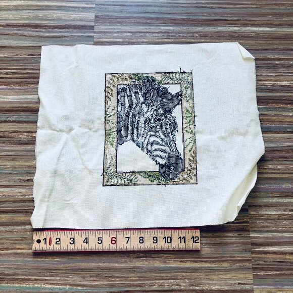 Zebra Safari Completed Cross Stitch Embroidery Pegasus #407-D 7.25x9.25" - Picture 3 of 3